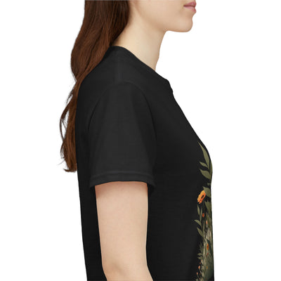 Wildflowers and Orange Roses, Graphic T-Shirts for Women, Floral Shirt, Womens Short Sleeve, Ladies Graphic Tees #5045TTS