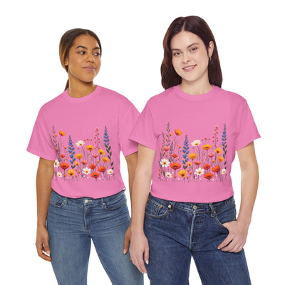 Wildflowers, Graphic T-Shirts for Women, Floral Shirt, Womens Short Sleeve, Ladies Graphic Tees #5110TTS