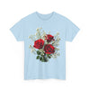 Wildflowers and Red Roses, Graphic T-Shirts for Women, Floral Shirt, Womens Short Sleeve, Ladies Graphic Tees #5127TTS
