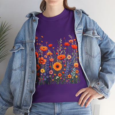 Wildflowers, Graphic T-Shirts for Women, Floral Shirt, Womens Short Sleeve, Ladies Graphic Tees #5105TTS