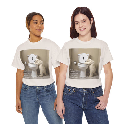 Please Put the Seat Down, Seriously, It's Not that Complicated, Polar Bear Toilet Seat Down, Seat Down Reminder Shirt #5004STS