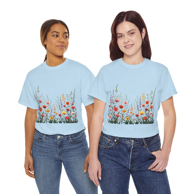 Wildflowers, Graphic T-Shirts for Women, Floral Shirt, Womens Short Sleeve, Ladies Graphic Tees #5104TTS