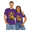 Wildflowers and Pink & Yellow Roses, Graphic T-Shirts for Women, Floral Shirt, Womens Short Sleeve, Ladies Graphic Tees #5138TTS
