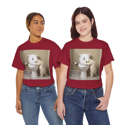 Please Put the Seat Down, Seriously, It's Not that Complicated, Polar Bear Toilet Seat Down, Seat Down Reminder Shirt #5004STS