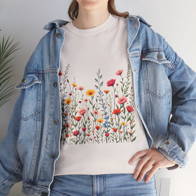 Wildflowers, Graphic T-Shirts for Women, Floral Shirt, Womens Short Sleeve, Ladies Graphic Tees #5103TTS