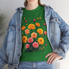 Wildflowers and Pink & Yellow Roses, Graphic T-Shirts for Women, Floral Shirt, Womens Short Sleeve, Ladies Graphic Tees #5140TTS