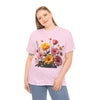 Wildflowers and Pink & Yellow Roses, Graphic T-Shirts for Women, Floral Shirt, Womens Short Sleeve, Ladies Graphic Tees #5147TTS
