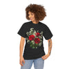 Wildflowers and Red Roses, Graphic T-Shirts for Women, Floral Shirt, Womens Short Sleeve, Ladies Graphic Tees #5127TTS