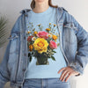 Wildflowers and Pink & Yellow Roses, Graphic T-Shirts for Women, Floral Shirt, Womens Short Sleeve, Ladies Graphic Tees #5143TTS