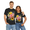 Wildflowers and Pink & Yellow Roses, Graphic T-Shirts for Women, Floral Shirt, Womens Short Sleeve, Ladies Graphic Tees #5145TTS