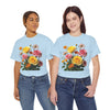 Wildflowers and Pink & Yellow Roses, Graphic T-Shirts for Women, Floral Shirt, Womens Short Sleeve, Ladies Graphic Tees #5148TTS
