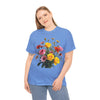 Wildflowers and Pink & Yellow Roses, Graphic T-Shirts for Women, Floral Shirt, Womens Short Sleeve, Ladies Graphic Tees #5138TTS