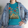 Wildflowers and Orange Roses, Graphic T-Shirts for Women, Floral Shirt, Womens Short Sleeve, Ladies Graphic Tees #5045TTS