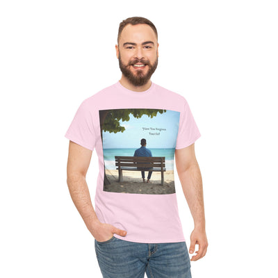 Have You Forgiven Your Ex?Man on Bench Looking at Waves, Forgiving T-Shirt, Forgiveness, Relationship Healing Top #5005STS