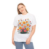 Wildflowers and Pink & Yellow Roses, Graphic T-Shirts for Women, Floral Shirt, Womens Short Sleeve, Ladies Graphic Tees #5140TTS