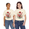 Wildflowers and Pink & Red Roses, Graphic T-Shirts for Women, Floral Shirt, Womens Short Sleeve, Ladies Graphic Tees #5134TTS