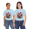 Wildflowers and Red Roses, Graphic T-Shirts for Women, Floral Shirt, Womens Short Sleeve, Ladies Graphic Tees #5129TTS