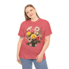 Wildflowers and Pink & Yellow Roses, Graphic T-Shirts for Women, Floral Shirt, Womens Short Sleeve, Ladies Graphic Tees #5136TTS