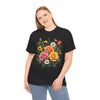 Wildflowers and Pink & Yellow Roses, Graphic T-Shirts for Women, Floral Shirt, Womens Short Sleeve, Ladies Graphic Tees #5144TTS