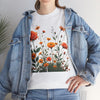 Wildflowers and Orange Roses, Graphic T-Shirts for Women, Floral Shirt, Womens Short Sleeve, Ladies Graphic Tees #5046TTS