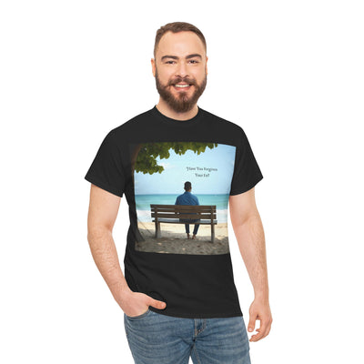 Have You Forgiven Your Ex?Man on Bench Looking at Waves, Forgiving T-Shirt, Forgiveness, Relationship Healing Top #5005STS