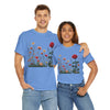 Wildflowers and a Red Rose, Graphic T-Shirts for Women, Floral Shirt, Womens Short Sleeve, Ladies Graphic Tees #5008TTS