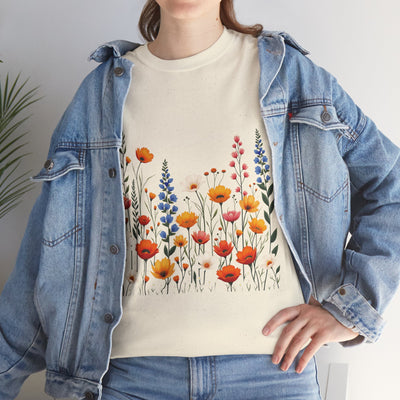 Wildflowers, Graphic T-Shirts for Women, Floral Shirt, Womens Short Sleeve, Ladies Graphic Tees #5110TTS