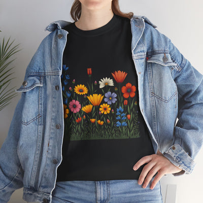 Wildflowers, Graphic T-Shirts for Women, Floral Shirt, Womens Short Sleeve, Ladies Graphic Tees #5116TTS