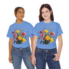 Wildflowers and Pink & Yellow Roses, Graphic T-Shirts for Women, Floral Shirt, Womens Short Sleeve, Ladies Graphic Tees #5138TTS