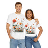 Wildflowers and Orange Roses, Graphic T-Shirts for Women, Floral Shirt, Womens Short Sleeve, Ladies Graphic Tees #5046TTS