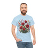 Wildflowers and Red Roses, Graphic T-Shirts for Women, Floral Shirt, Womens Short Sleeve, Ladies Graphic Tees #5129TTS