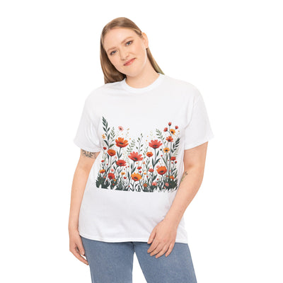 Wildflowers, Graphic T-Shirts for Women, Floral Shirt, Womens Short Sleeve, Ladies Graphic Tees #5102TTS