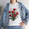Wildflowers and Red Roses, Graphic T-Shirts for Women, Floral Shirt, Womens Short Sleeve, Ladies Graphic Tees #5131TTS