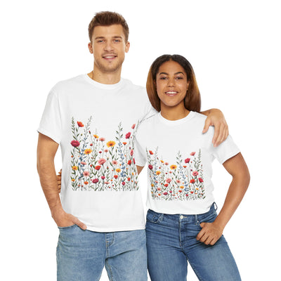 Wildflowers, Graphic T-Shirts for Women, Floral Shirt, Womens Short Sleeve, Ladies Graphic Tees #5103TTS