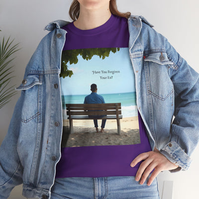 Have You Forgiven Your Ex?Man on Bench Looking at Waves, Forgiving T-Shirt, Forgiveness, Relationship Healing Top #5005STS