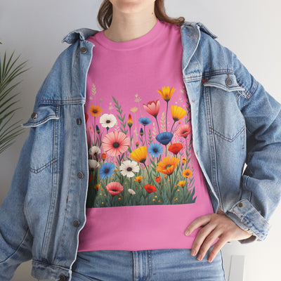 Wildflowers, Graphic T-Shirts for Women, Floral Shirt, Womens Short Sleeve, Ladies Graphic Tees #5108TTS