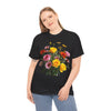 Wildflowers and Pink & Yellow Roses, Graphic T-Shirts for Women, Floral Shirt, Womens Short Sleeve, Ladies Graphic Tees #5138TTS