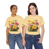 Wildflowers and Pink & Yellow Roses, Graphic T-Shirts for Women, Floral Shirt, Womens Short Sleeve, Ladies Graphic Tees #5148TTS