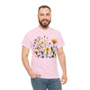 Wildflowers and a Yellow Rose, Graphic T-Shirts for Women, Floral Shirt, Womens Short Sleeve, Ladies Graphic Tees #5009TTS