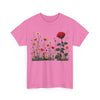 Wildflowers and a Red Rose, Graphic T-Shirts for Women, Floral Shirt, Womens Short Sleeve, Ladies Graphic Tees #5008TTS