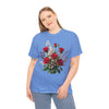 Wildflowers and Red Roses, Graphic T-Shirts for Women, Floral Shirt, Womens Short Sleeve, Ladies Graphic Tees #5130TTS