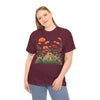 Wildflowers and Orange Roses, Graphic T-Shirts for Women, Floral Shirt, Womens Short Sleeve, Ladies Graphic Tees #5045TTS