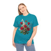 Wildflowers and Red Roses, Graphic T-Shirts for Women, Floral Shirt, Womens Short Sleeve, Ladies Graphic Tees #5130TTS