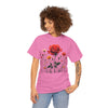 Wildflowers and a Red Rose, Graphic T-Shirts for Women, Floral Shirt, Womens Short Sleeve, Ladies Graphic Tees #5007TTS