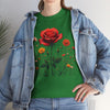 Wildflowers and a Red Rose, Graphic T-Shirts for Women, Floral Shirt, Womens Short Sleeve, Ladies Graphic Tees #5007TTS