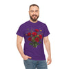 Wildflowers and Red Roses, Graphic T-Shirts for Women, Floral Shirt, Womens Short Sleeve, Ladies Graphic Tees #5131TTS