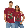 Wildflowers and Red Roses, Graphic T-Shirts for Women, Floral Shirt, Womens Short Sleeve, Ladies Graphic Tees #5129TTS