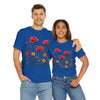 Wildflowers and Red Roses, Graphic T-Shirts for Women, Floral Shirt, Womens Short Sleeve, Ladies Graphic Tees #5034TTS