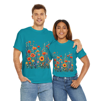Wildflowers, Graphic T-Shirts for Women, Floral Shirt, Womens Short Sleeve, Ladies Graphic Tees #5105TTS