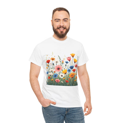 Wildflowers, Graphic T-Shirts for Women, Floral Shirt, Womens Short Sleeve, Ladies Graphic Tees #5108TTS
